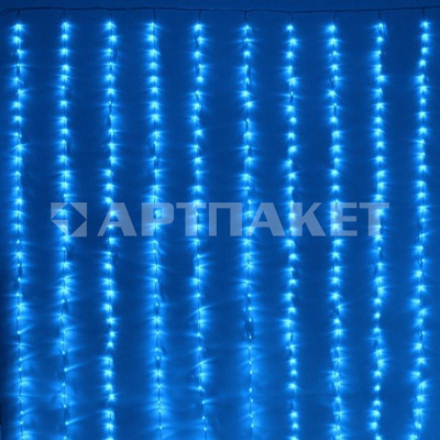 Гирлянда эл. д/улицы занавес 3х2 м, синий, 480 LED "Водопад" 