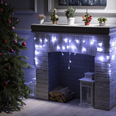Гирлянда эл. бахрома 1,8 м (12,5*21*30*49), 48 LED, IP20, белый, прозрачный провод 3556829