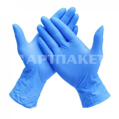 Перчатки нитриловые 20% М голубые