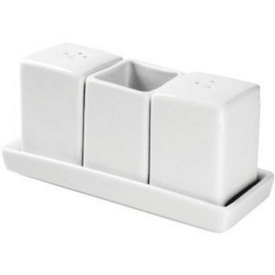 Набор д/специй 3 предм. на подставке «Кунстверк» фарфор; ,белый