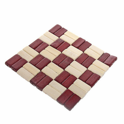 Подставка под горячее бамбуковая  "Шахматы" 14х14 см