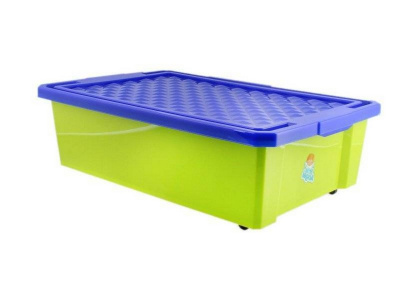 Ящик д/игрушек 30л на колесах фисташковый