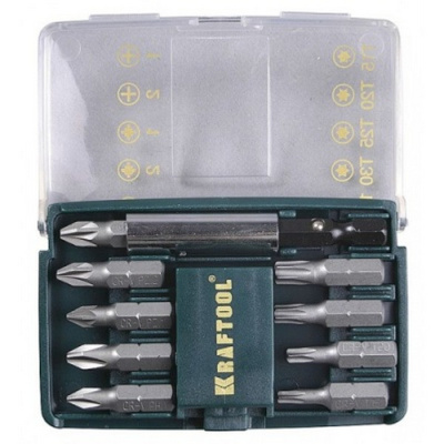 Набор бит "COMPACT-10" 10пр. с магнитным адаптером в мини бит-боксе 26130-H10