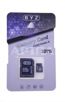 MicroSD BYZ 32Gb 10 class  с картридером