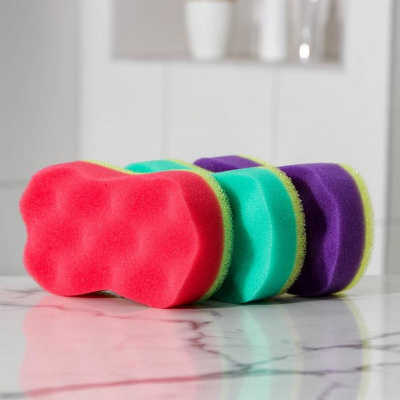 Губка д/тела Восьмерка 14,5*8 см с массажным слоем 7053760