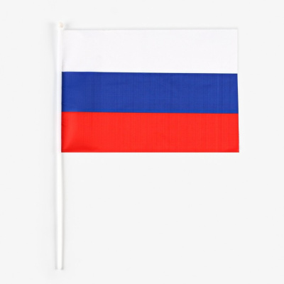 Флаг "Россия" 30х45 см, триколор, на флагштоке 412818