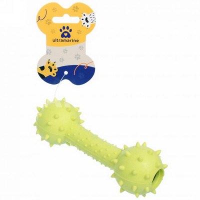 Игрушка для собаки "Bubble gum-Гантель" зеленый 