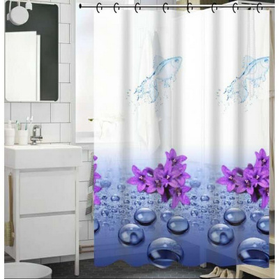 Штора для ванной 180х180 "Селфи" PVC Аквариум