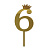 Топпер цифра 6 Корона GOLD 18см