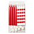 Свечи для торта 8см Ассорти Red & White в полоску 8шт 