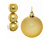 Набор шаров елочных пластик 3 шт, d 6 см, золото, "Матовый" 183-869