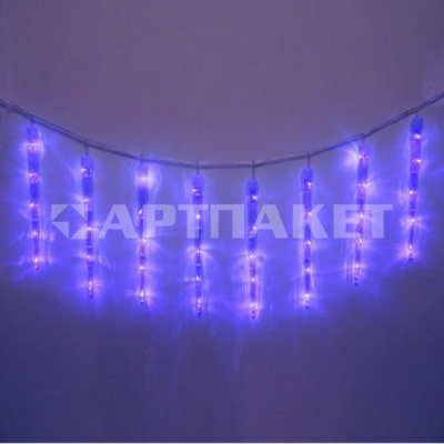 Гирлянда эл. сосулька 2,5х0,5 м, синий, 40 LED 