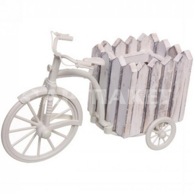 Кашпо д/цветов "Велосипед" 28*14см деревянное 576-015