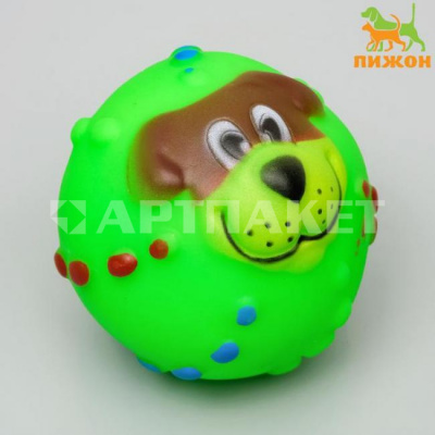 Игрушка пищащая "Мяч Джим"для собак, 6 см, микс  157429