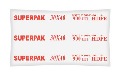 Пакет фасовочный ПНД, 30х40 см, 8 мкм, 900 шт.