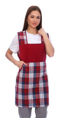 Фартук № 27 Габардин (Бордо/Клетка, универсальный) Фартук № 27 Габардин (Бордо/Клетка, универсальный)