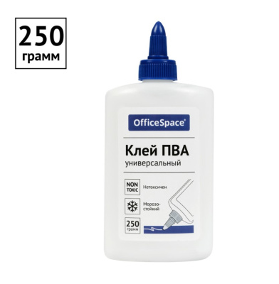 Клей ПВА 250 г. OfficeSpace с дозатором