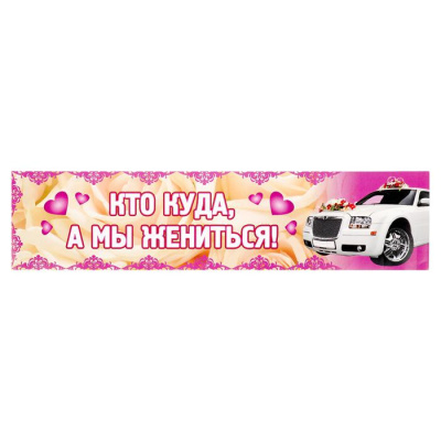 Наклейка  на номер "Кто куда, а мы жениться"  3536856