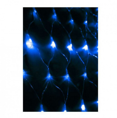 Гирлянда эл. сетка 1,8х1,7 м, 240 LED, IP20, синий, прозрачный провод