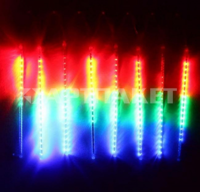 Гирлянда эл. сосулька 2х0,5 м, мультицвет, 36 LED "Тающая сосулька спираль" 183-110