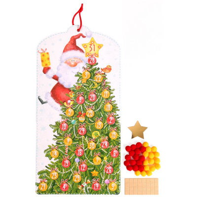 Новогодний набор д/творчества "Елка-календарь. Дед Мороз" 80908