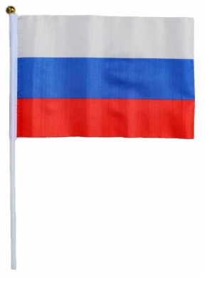 Флаг "Россия" 14х21 см, триколор, на флагштоке 2763498
