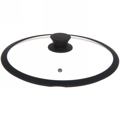 Крышка для посуды 26см черная силиконовая ручка 385-131