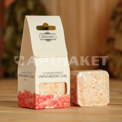 Соляной брикет куб "Гималайская соль" 200 г Добропаровъ