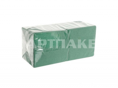 Салфетки бумажные, 33х33 см, 2-слойные, зеленые, 200 листов в упаковке