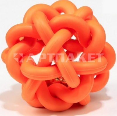 Игрушка резиновая "Молекула" с бубенчиком, 4 см, оранжевая   7673130