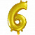 Шар фольгированный 81см “Цифра 6” (золото)