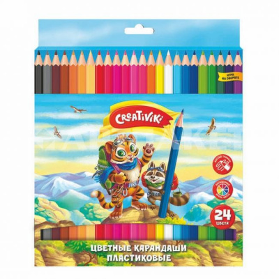 Набор карандашей 24цв Creativiki шестигранные пластик