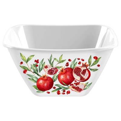 Миска 2л Bergamo 2л с декором белый