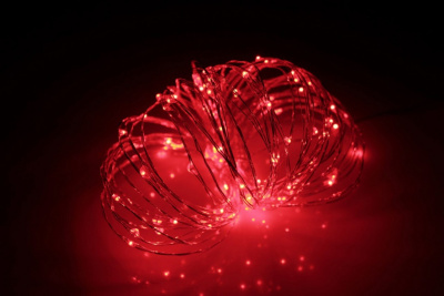 Гирлянда эл. нить 5 м, красный, 100 LED SSLEDA100-1R SILVER