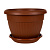 Горшок д/цветов пластик с поддоном, 1,6 л, "Флора", терракот Горшок д/цветов пластик с поддоном, 1,6 л, "Флора", терракот