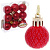 Набор шаров елочных пластик 9 шт, d 3 см, красный, "Рельефный узор" 183-827