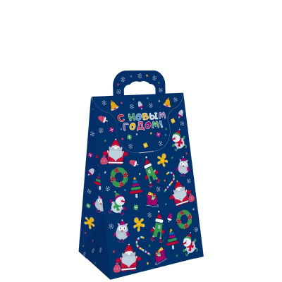 Коробка д/подарков 0,7 кг Сумочка мини "Новогодний арт" ХР-425