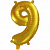 Шар фольгированный 81см “Цифра 9” (золото)