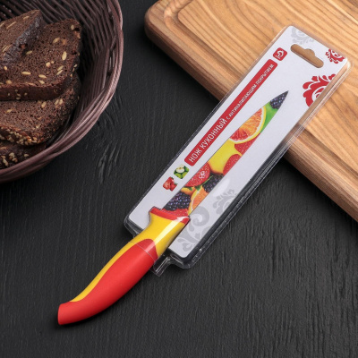 Нож кухонный "Фрукты" с антиналипающим покрытием 12 см