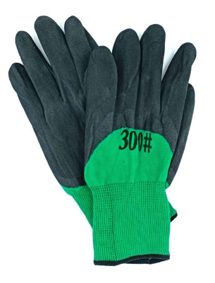 Перчатки садовые с 3/4 вспененным латексным покрытием зелено-черные, р-р 8 Перчатки садовые с 3/4 вспененным латексным покрытием зелено-черные, р-р 8