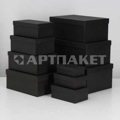 Коробка картон прямоугольная10 18*9,5*7см Крафт черный 4757657