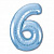 Фигура Цифра 6 Светло-Голубой 40"/102см шар фольга