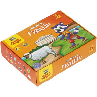 Гуашь 12цв. Мульти-Пульти "Енот в Греции"  ГК_10271