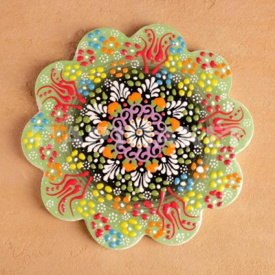 Подставка п/горячее 18см "Рельеф зеленый" 5204240