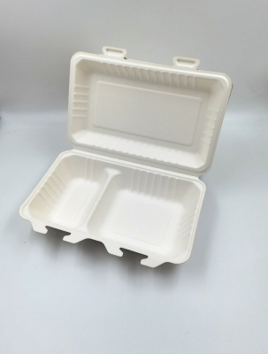 Ланчбокс двухсекционный биоразлагаемый 252х166х64 мм, 1 л