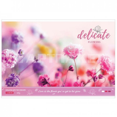 Альбом д/рисования 12л. А4 "Delicate flower" А12_35970