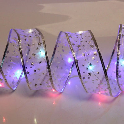 Гирлянда на батарейках 2 м, белый/мультицвет, "Звездочки"