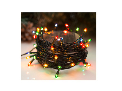Гирлянда эл. нить 5 м, 50 ламп, IP20, мультицвет, черный провод 1585772