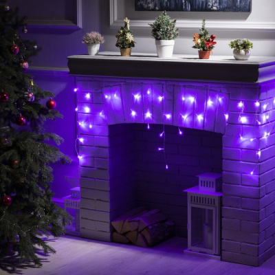 Гирлянда эл. бахрома 1,8 м (12,5*21*30*49), 48 LED, IP20, фиолетовый, прозрачный провод 3556832