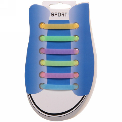 Шнурки силиконовые 12шт "Summer", матовые, цвет микс